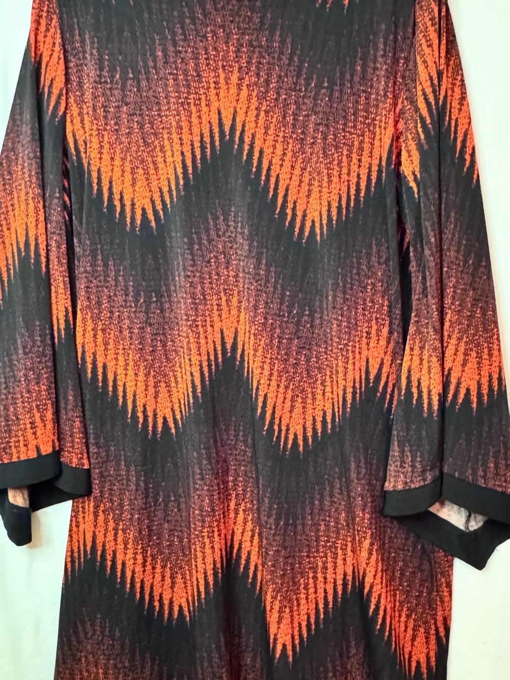 Emma & Michele Orange and Black Zigzag Midi Dress